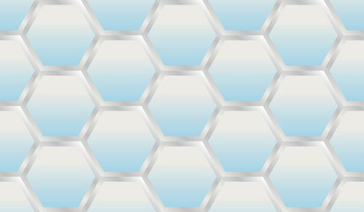 Seamless cloud dancer color hexagon pattern. vector background. Color of the year 2026
