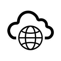 Outlined global cloud symbol representing clean worldwide connectivity, lightweight regional access, and flexible cross-network communication in cloud systems.