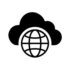 Cloud global icon showing worldwide connectivity, enabling distributed systems, global networks, cross-region access, scalability, and resilient cloud infrastructure.