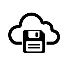 An outlined cloud save icon showing lightweight data preservation, enabling file storage, backup routines, and reliable access to cloud-hosted content for long-term continuity and availability.