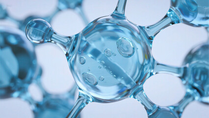 Blue transparent molecular structure
