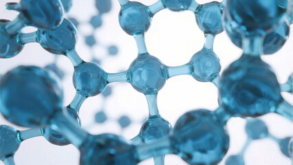 Blue molecular structure closeup