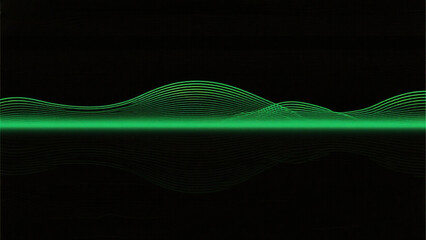 Green wave lines on black background