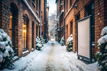 Narrow medieval street with historic buildings in the old town of Stockholm and Tallinn