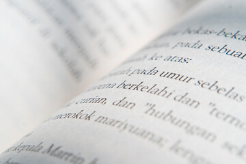 High Magnification View of Book Writing