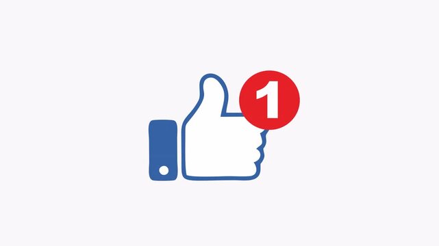 Like button with notification bubble for social media platforms or web design projects. Ideal for websites, blogs, and digital marketing.