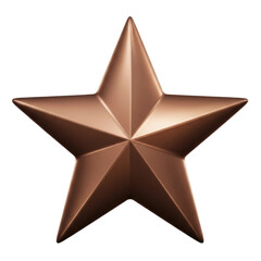 Obraz premium Bronze star icon isolated 3D icon isolated on white transparent background png 2025 2026 download