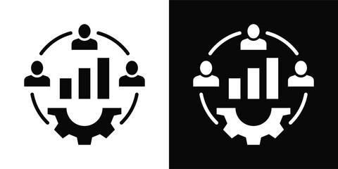 Skill Improvement Icon White And Black Background Style