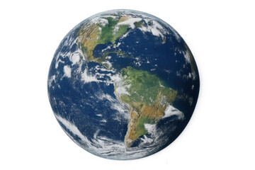 Earth globe showing america and south america reflecting global connection and environmental concern on transparent background