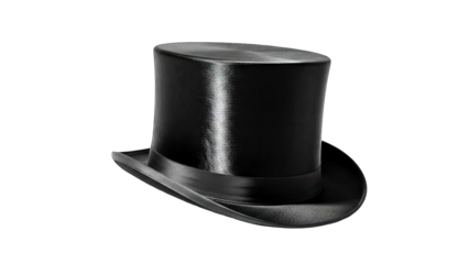 Black Top Hat Isolated on White