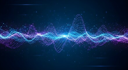 Abstract Blue and Purple Digital Sound Wave or Equalizer Background