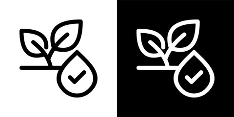 Water Conservation icon set in outline black and white style vector illustration