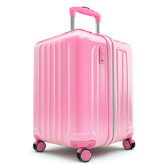 Bright pink hardside carry on suitcase with wheels