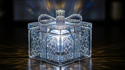 Capture the magic with a stunning crystal gift box, a symbol of luxury and cherished memories, perfect for elegant occasions and heartfelt celebrations, radiating with light and timeless beauty
