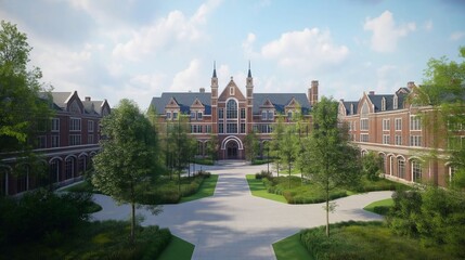 Majestic Collegiate Gothic Architecture