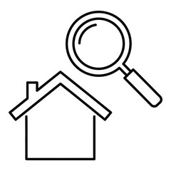 House hunting with magnifying glass for real estate purchase and investment