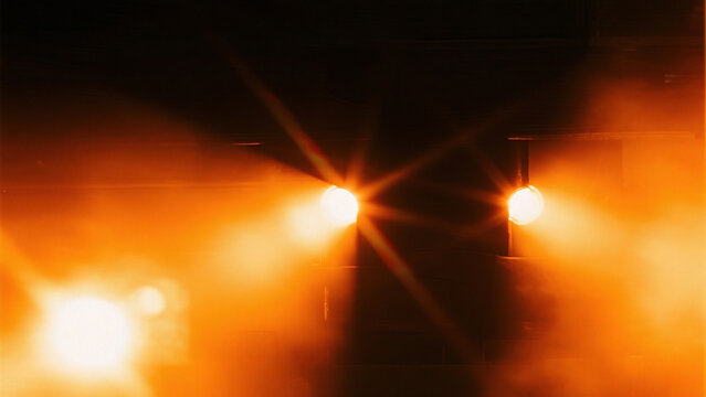 Stage lights in a dark environment