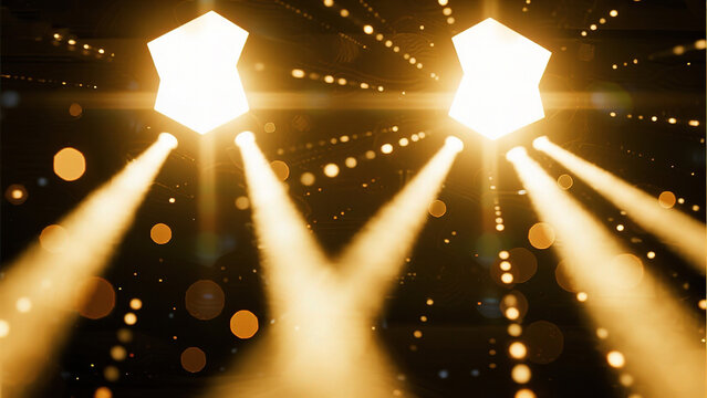 Stage lights shining bright
