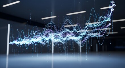"Dynamic Digital Data Graph: Abstract Visualization of Business Growth, Financial Analytics, and Technology Trends."