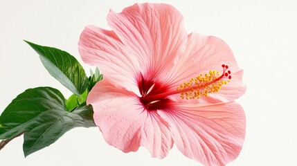 Delicate hibiscus with pink petals and scarlet centres will provide a delicate backdrop for botanical cards or summer presentations.