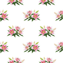Flower vector seamless pattern illustration floral background 
