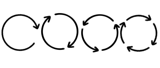 Circle arrow icon set illustration, refresh, reload, set of circle arrows rotating.