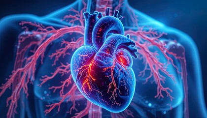 Stunning heart anatomy with vibrant veins for medical illustrations, educational materials, and promoting heart health awareness campaigns now