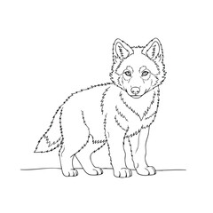 Obraz premium Dotted Line Illustration of a Wild Canine