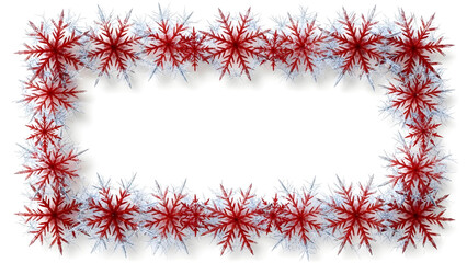 Red Snowflake Frame Winter Holiday Border Background