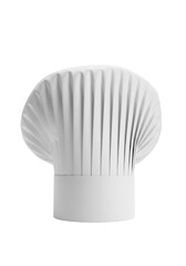 Pristine, tall white chef's hat, crisp pleated fabric, isolated on a transparent studio background with copy space, soft lighting, culinary professionalism concept