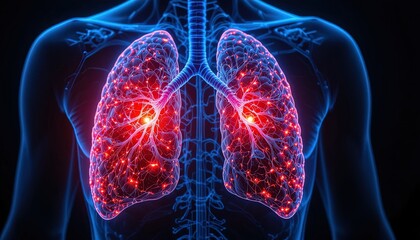 Breathtaking anatomical rendering of human lungs for medical research and educational resources, showcasing respiratory system and pulmonary health concepts