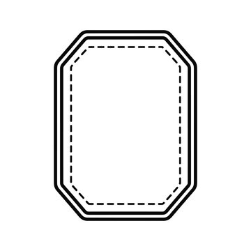 Octagonal Rectangle Frame with Double Outline and Dashed Inner Line