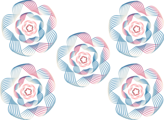 Abstract floral design with a repeating pattern on a transparent background, a vibrant floral design concept, minimalistic flower design concept, background with flowers transparent