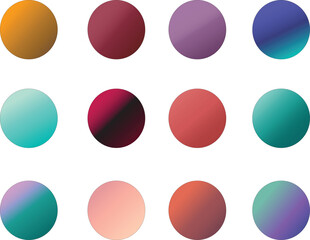Vibrant Circle Collection: A collection of twelve colorful gradient circles, each radiating its own unique hue, creating a harmonious and eye-catching visual experience.