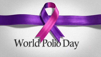 World polio day awareness ribbon animation for polio eradication and prevention efforts globally