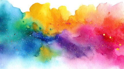 Obraz premium Vivid Rainbow Watercolor Background Abstract Art 