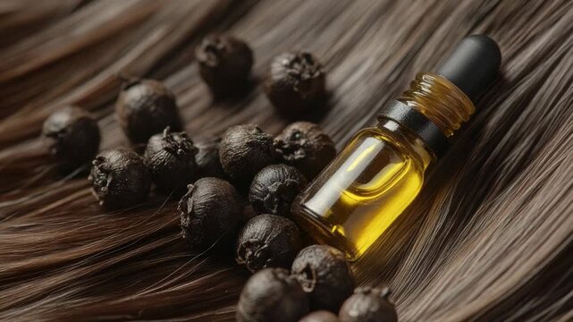 Video A bottle of oil sits atop a pile of nuts, perfect for  purposes