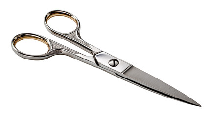 Fototapeta premium Professional Stainless Steel Scissors, Sharp Cutting Tool for Sewing, Tailoring and Craft Isolated on Transparent Background