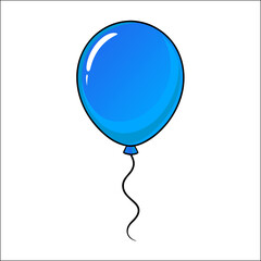 Colorful vector illustration of blue and multicolored balloons for birthday party celebration