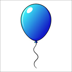Colorful vector illustration of isolated helium air balloons for a happy birthday party celebration