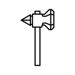 Fototapeta premium Outline War Hammer Weapon Icon