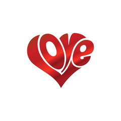 Love Typography with Heart Shape