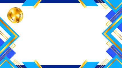 Contemporary certificate background with bold blue, gold, and geometric decorative shapes, perfect for modern awards and business recognition documents.