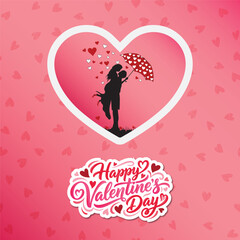 Happy Valentine's Day with Silhouette Couple