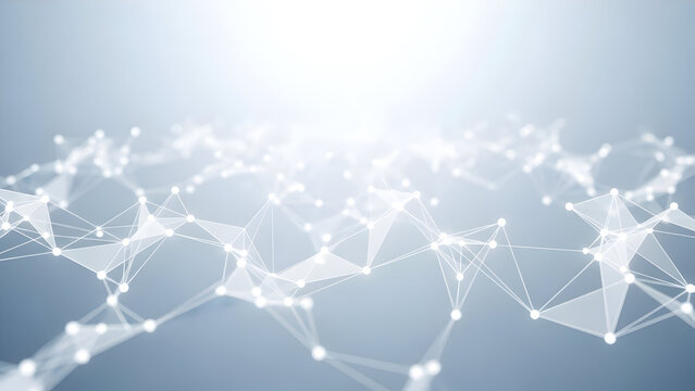 Abstract plexus network connecting nodes in a digital space