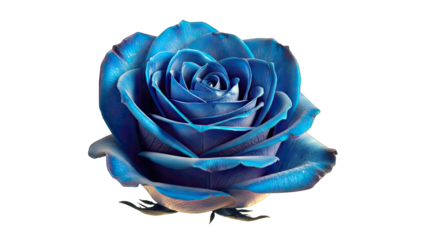 Blue Rose Bloom Isolated on White