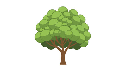 A stylized green tree with brown trunk and branches