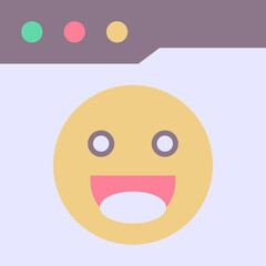 Emoji Reaction Browser Window Flat Style Vector Icon
