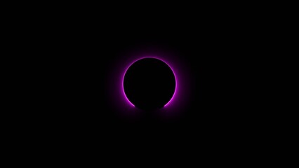 Abstract glowing colorful neon circle loading icon illustration on a black background.