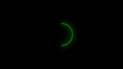 Abstract glowing colorful neon circle loading icon illustration on a black background.